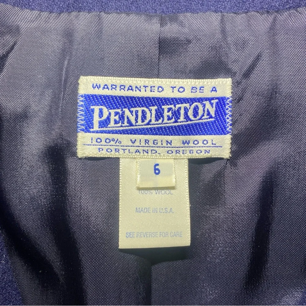 Vintage Pendleton Women’s 100% Virgin Wool Blue Blazer Lined Size 6 Jacket USA - Picture 3 of 7